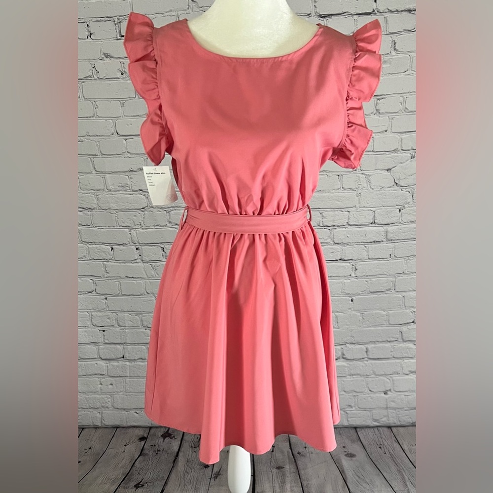 Ruffle Sleeve Mini Dress